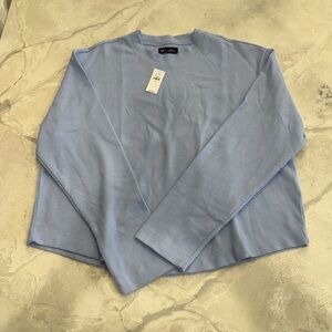 GAP Light Blue Textured Knit Top